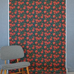 Gardintyger Mönstrade|Jultyger<Nordisk Textil Dalaros svart tyg