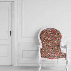 Gardintyger Mönstrade|Jultyger<Nordisk Textil Dalaros vit tyg