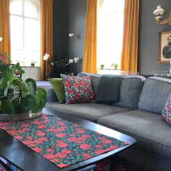 Gardintyger Mönstrade|Jultyger<Nordisk Textil Dalaros vit tyg