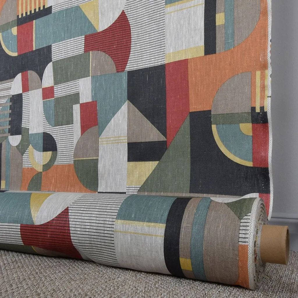 Gardintyger Mönstrade<Nordisk Textil Delaunay tyg