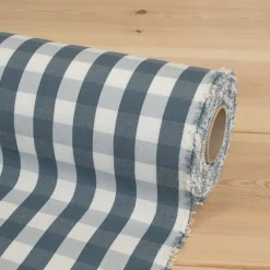 Rutiga Möbeltyger|Rutor & Ränder<Nordisk Textil Dewon duvblå-vit rutigt tyg