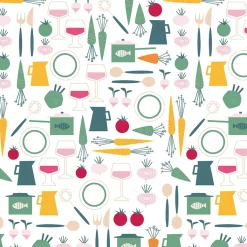 Tygkasse<Arvidssons textil Dinner grön tygkasse