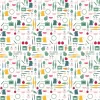 Gardintyger Mönstrade|Arvidssons Textil<Arvidssons textil Dinner grön tyg med retro köksmotiv