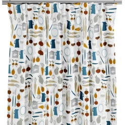 Gardintyger Mönstrade|Arvidssons Textil<Arvidssons textil Dinner petrol tyg