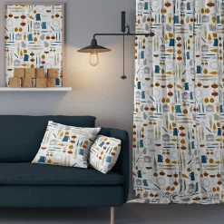 Gardintyger Mönstrade|Arvidssons Textil<Arvidssons textil Dinner petrol tyg