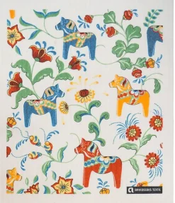 Disktrasor<Arvidssons textil Disktrasa Leksand med traditionellt dalahästmönster