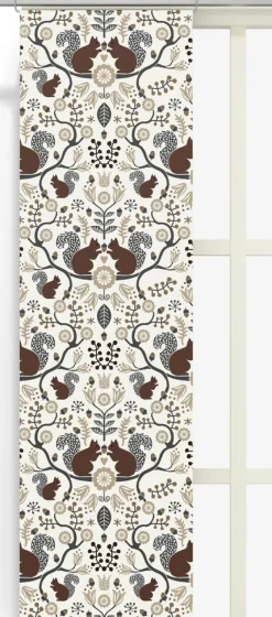 Panelgardiner<Arvidssons textil Ekorrskogen brun panelgardiner