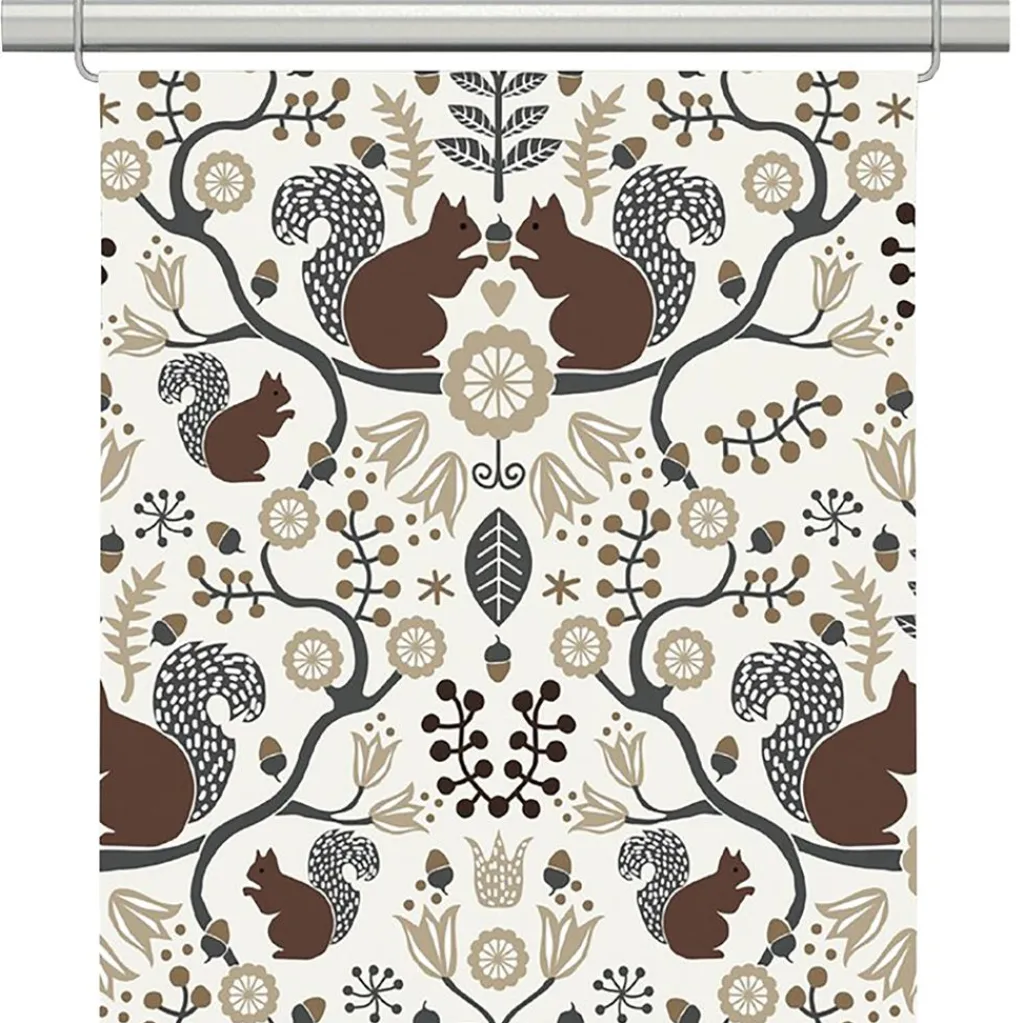 Panelgardiner<Arvidssons textil Ekorrskogen brun panelgardiner