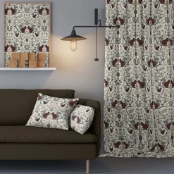 Gardintyger Mönstrade|Arvidssons Textil<Arvidssons textil Ekorrskogen brun tyg