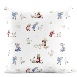 Mönstrade Kuddfodral<Arvidssons textil Emil & Ida i hönsgården kuddfodral