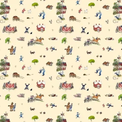 Gardintyger Mönstrade|Barnmönster<Arvidssons textil Emil i Katthult beige tyg