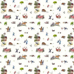 Gardintyger Mönstrade|Barnmönster<Arvidssons textil Emil i Katthult offwhite tyg