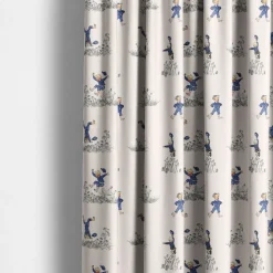 Gardintyger Mönstrade|Barnmönster<Arvidssons textil Emils Glädjeskutt beige bomullstyg – Emil i Lönneberga