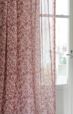 Gardiner Mönstrade<Fondaco Emma rosa skira gardiner med blomstermönster 140x250cm