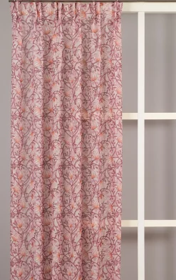 Gardiner Mönstrade<Fondaco Emma rosa skira gardiner med blomstermönster 140x250cm