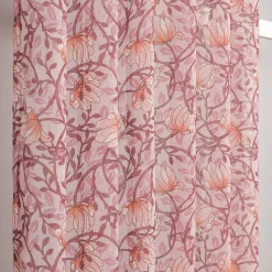 Gardiner Mönstrade<Fondaco Emma rosa skira gardiner med blomstermönster 140x250cm