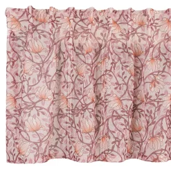 Gardinkappor Färdigsydda<Fondaco Emma rosa skir gardinkappa med blomstermönster 50x250cm