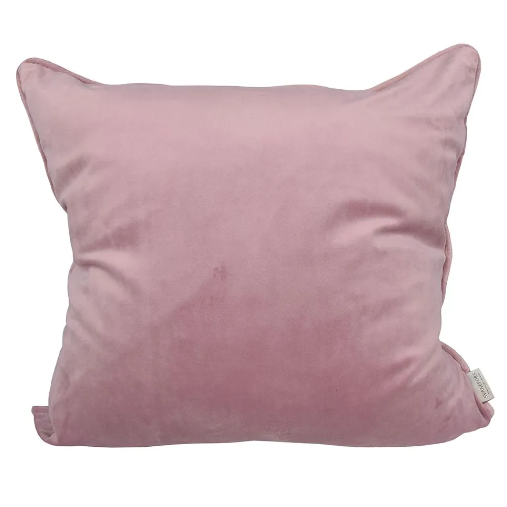 Enfärgade Kuddfodral<Svanefors Estelle rosa sammet kuddfodral