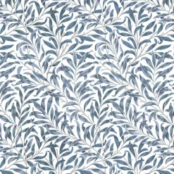 Arts & Crafts Tyger|Gardintyger Mönstrade<Nordisk Textil Ester duvblå tyg – klassiskt bladmönster i duvblått
