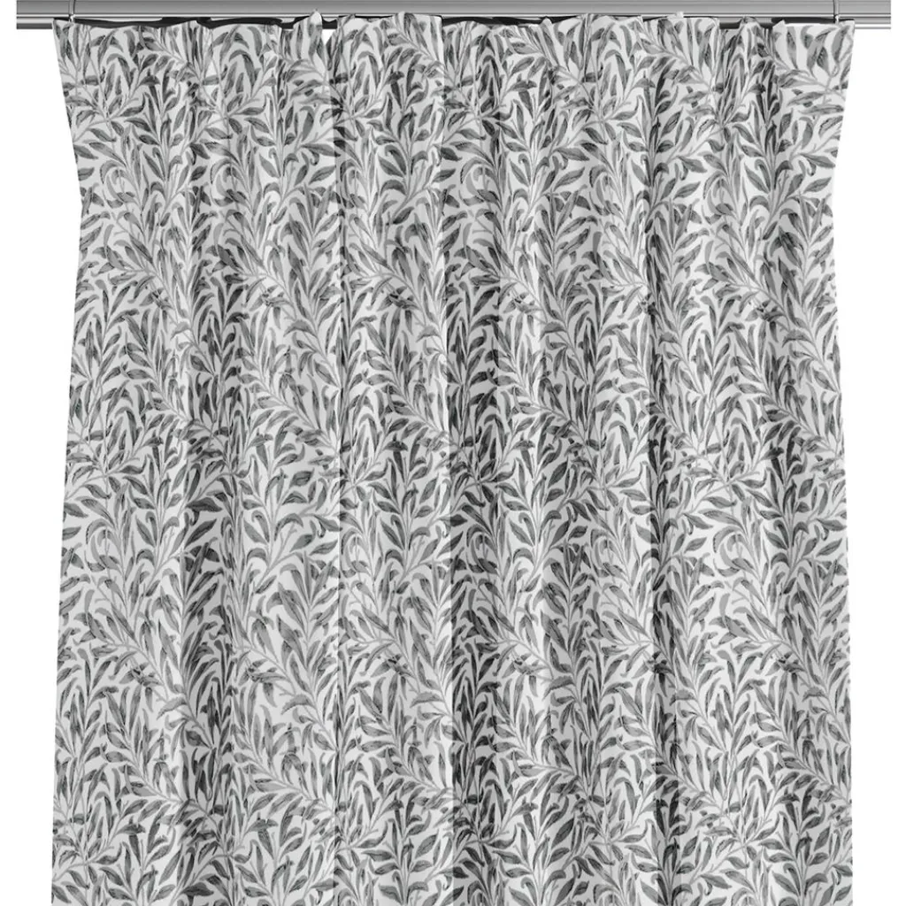 Gardiner Mönstrade<Nordisk Textil Ester grå gardiner med tidlöst bladmönster
