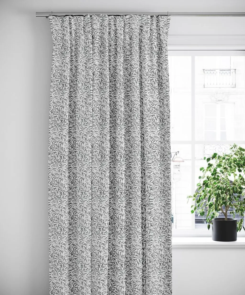 Gardiner Mönstrade<Nordisk Textil Ester grå gardiner med tidlöst bladmönster