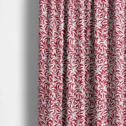 Gardiner Mönstrade|Julgardiner<Nordisk Textil Ester röd gardiner med tidlöst bladmönster