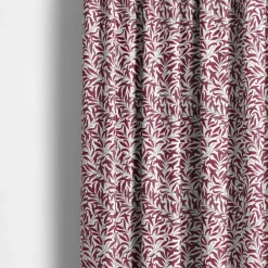 Gardiner Mönstrade|Julgardiner<Nordisk Textil Ester vinröd gardiner med tidlöst bladmönster