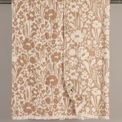 Bomullsfiltar<Almedahls Fauna brun bomullspläd 120x170cm - jacquardvävd pläd med varm 70-talskänsla
