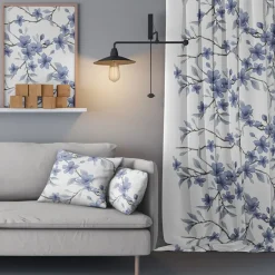 Gardintyger Mönstrade|Arvidssons Textil<Arvidssons textil Fägring blå tyg