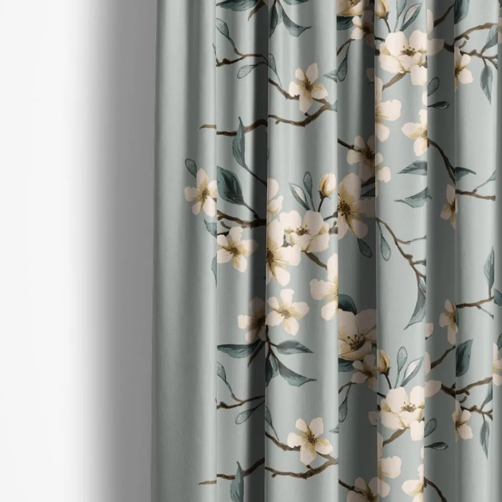 Gardintyger Mönstrade|Arvidssons Textil<Arvidssons textil Fägring duvblå tyg