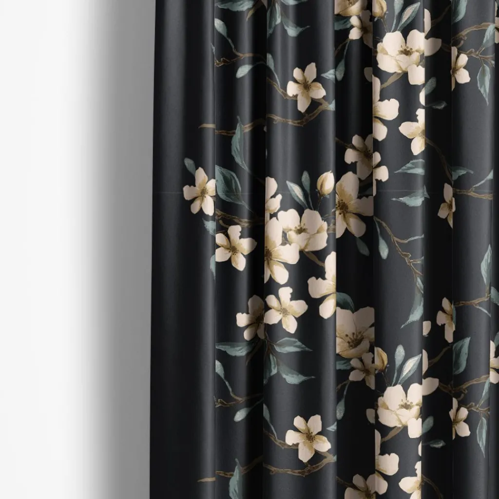 Gardintyger Mönstrade|Arvidssons Textil<Arvidssons textil Fägring mörkblå tyg
