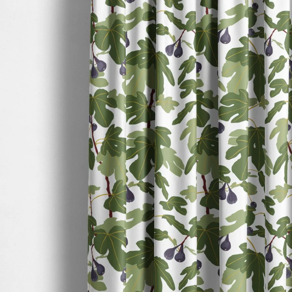 Gardintyger Mönstrade|Arvidssons Textil<Arvidssons textil Fikonträd grön tyg