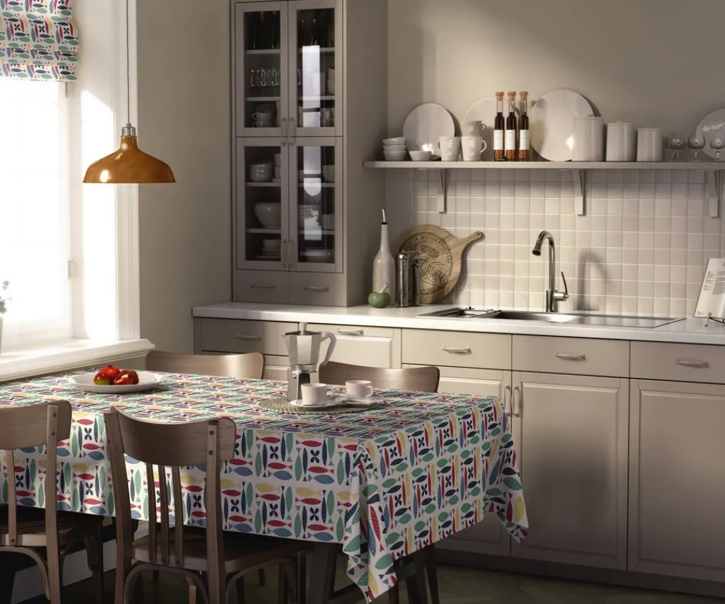 Bordsduk<Arvidssons textil Fina fisken multi bordsduk