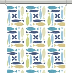 Panelgardiner<Arvidssons textil Fina fisken turkos panelgardiner