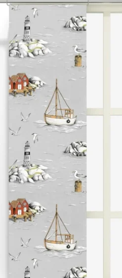 Panelgardiner<Arvidssons textil Fiskeskär grå panelgardiner