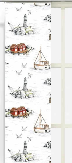 Panelgardiner<Arvidssons textil Fiskeskär vit panelgardiner