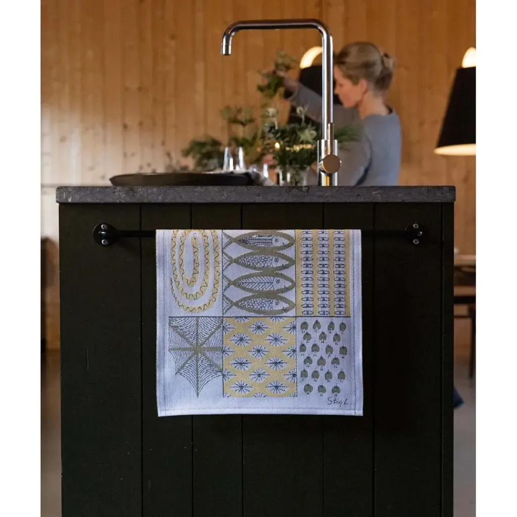 Kökshandduk<Ekelund Fiskglänta kökshandduk 35X50 - Design av Stig Lindberg