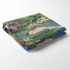 Bordsduk<Arvidssons textil Fjällängar grå-grön bordsduk