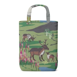 Tygkasse<Arvidssons textil Fjällängar grå/grön tygkasse