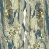Gardintyger Mönstrade|Arvidssons Textil<Arvidssons textil Fjällvandring Bård beige-blå tyg