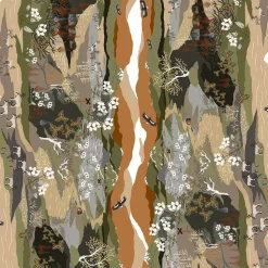 Gardintyger Mönstrade|Arvidssons Textil<Arvidssons textil Fjällvandring Bård beige tyg