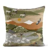 Mönstrade Kuddfodral<Arvidssons textil Fjällvandring grön-beige kuddfodral