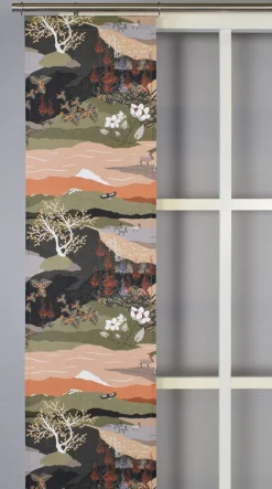 Panelgardiner<Arvidssons textil Fjällvandring grön-beige panelgardiner
