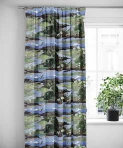 Gardiner Mönstrade<Arvidssons textil Fjällvandring grön-blå gardiner