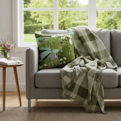 Mönstrade Kuddfodral<Arvidssons textil Fjällvandring grön-turkos kuddfodral
