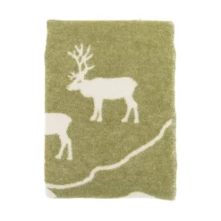 Ullplädar<Arvidssons textil Fjällvandring grön– Ullpläd med fjällinspirerat mönster