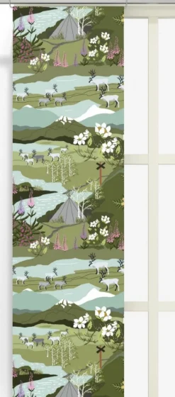 Panelgardiner<Arvidssons textil Fjällvandring ljusgrön panelgardiner