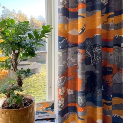 Gardiner Mönstrade<Arvidssons textil Fjällvandring orange gardiner