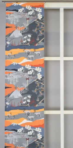Panelgardiner<Arvidssons textil Fjällvandring orange panelgardiner
