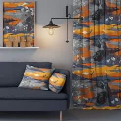 Gardintyger Mönstrade|Arvidssons Textil<Arvidssons textil Fjällvandring orange tyg